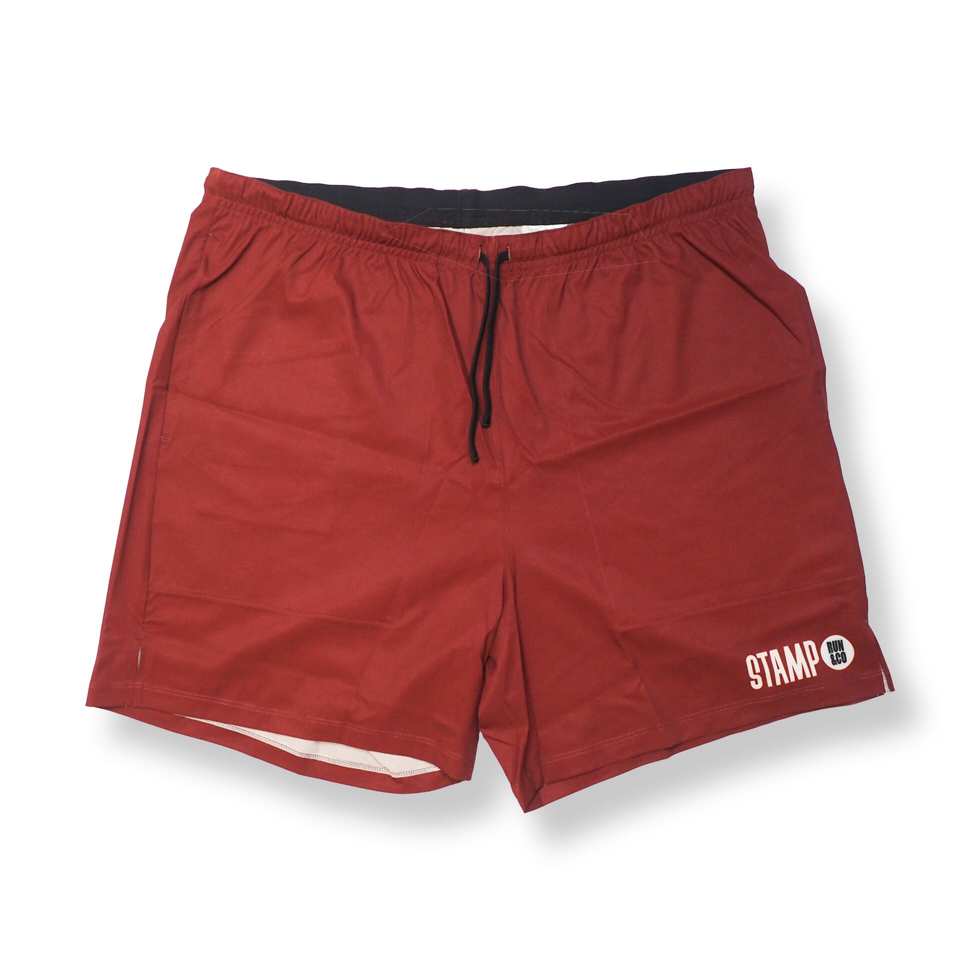 STAMP RUN & CO 3POCKET SHORTS ランニングパンツ STAMP RUN & CO｜STAMP 3 POCKET SHORTS (BURGUNDY) | Run Ride Point