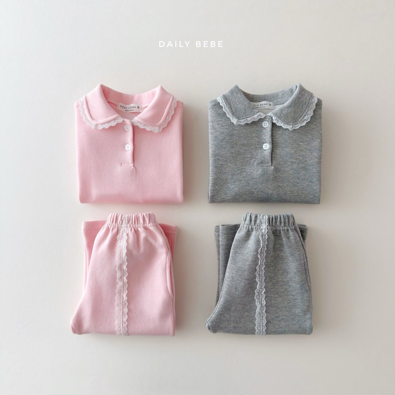 «予約»«ジュニアサイズあり»«daily bebe» レースポイントセットアップ 2colors