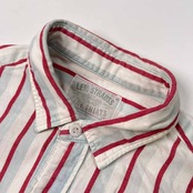 リーバイス LEVI STRAUSS リーバイ ストラウス ストライプ柄 半袖シャツ ワークシャツ サイズ M /ビンテージ/ホワイト×レッド×水色