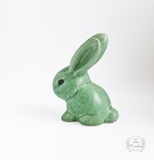 英国ヴィンテージ グリーンラビット 陶器オブジェ【sa943】