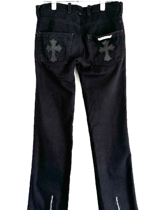 CHROME HEARTS クロムハーツ FleurKnee CrossPatch BackZip Denim