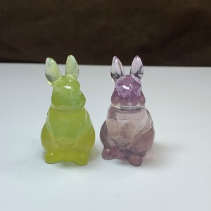 1.ペア☆カラフルフローライトうさぎさん