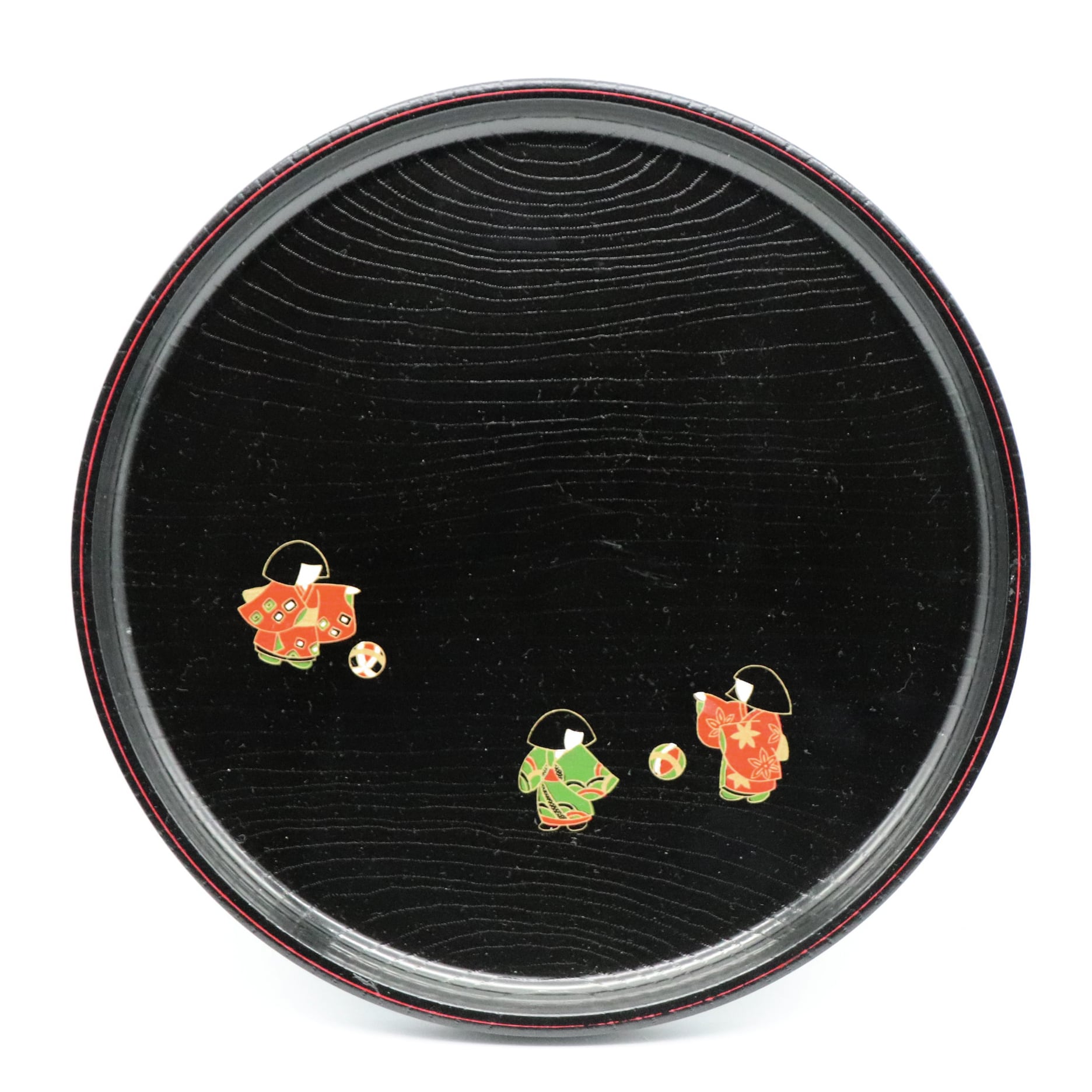 漆器お盆・丸盆・柄付・No.210329-37・梱包サイズ60 | リサイクル