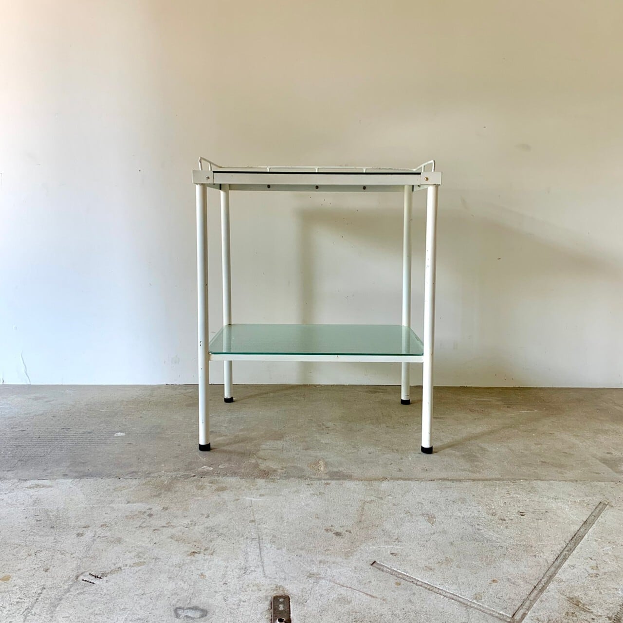 ガラス天板の棚　古家具　 0581