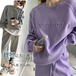 2025新作 シンプル スウエット 裏起毛 セットアップ レディース レディースファッション Tシャツ トップス ワイドパンツ 二点セット 大きめサイズ