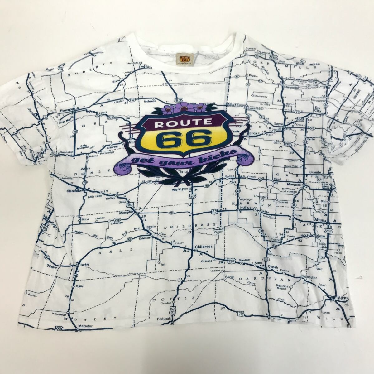 ROUTE 66 CLOTHING 80's 90's スタイル マップ総柄 全柄 Tシャツ ...