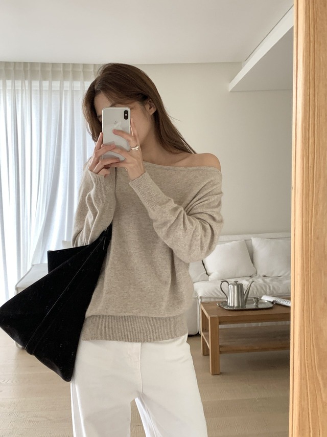 (verveine) siena fox unbalance  knit / 3color