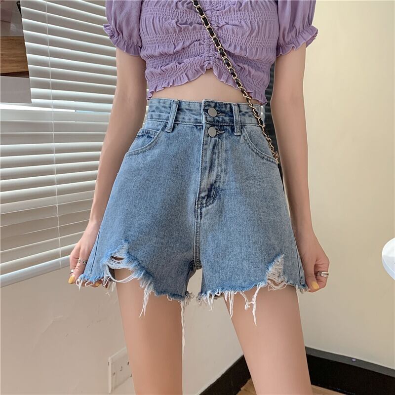 ショーツ スプリングサマーレッドハイウェストウェスト薄手ルーズAラインパンツ 春物 夏物 ブルマー YY-ファッション63015511534