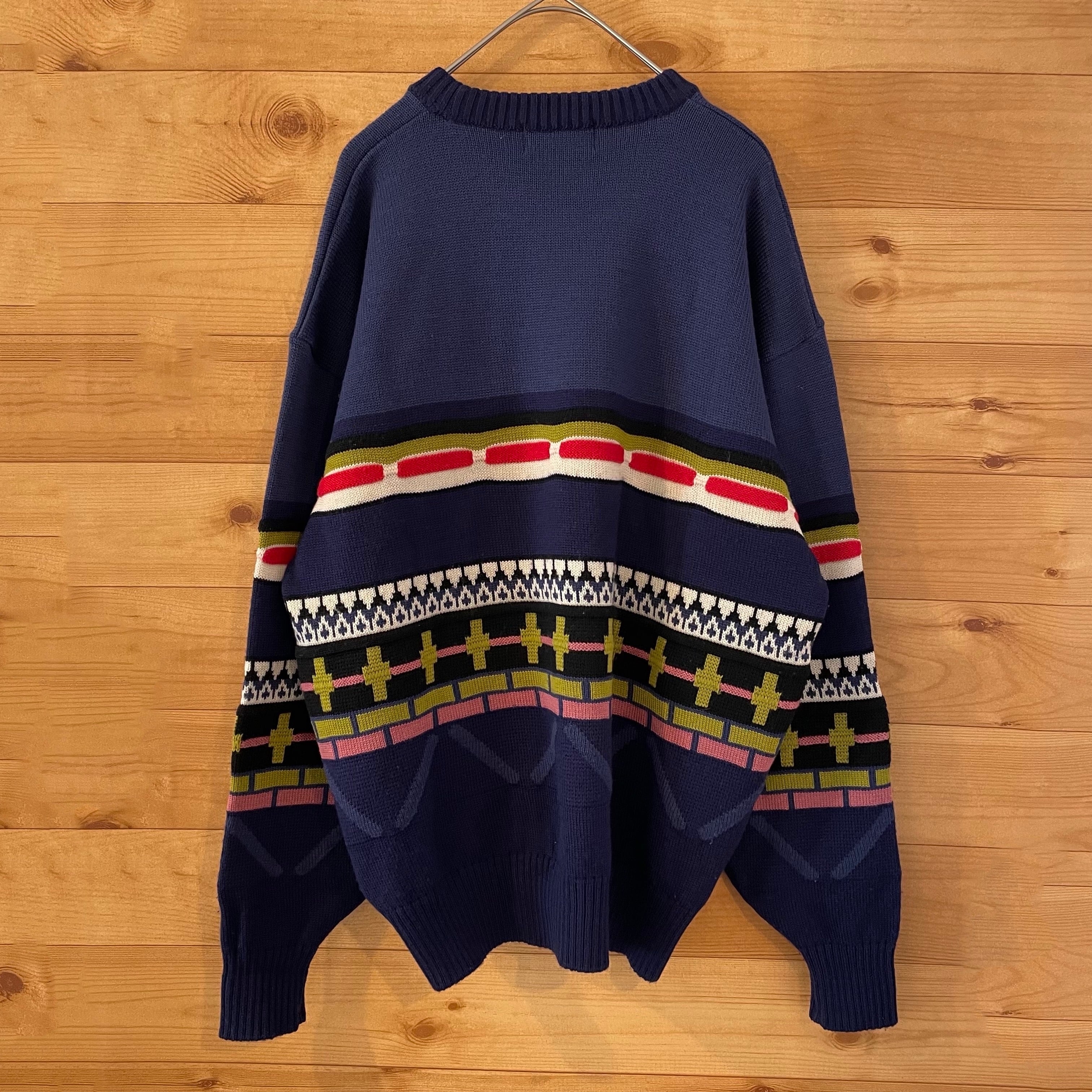 Munsingwear 1886】日本製 柄ニット 3Dニット デザインニット セーター  