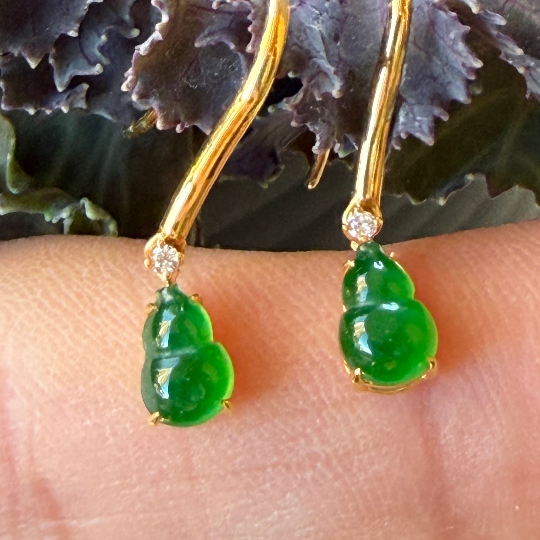 翡翠ピアス Jade earrings 翡翠ピアス 瓢箪型 RC0089 | Victorian Box