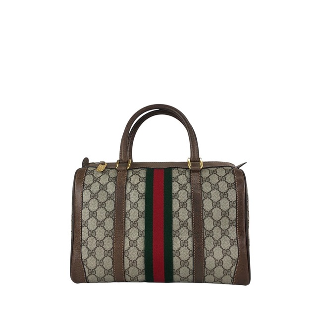 GUCCI グッチ シェリーライン GG ハンドバッグ ブラウン キャンバス ミニボストン vintage ヴィンテージ オールド wub827