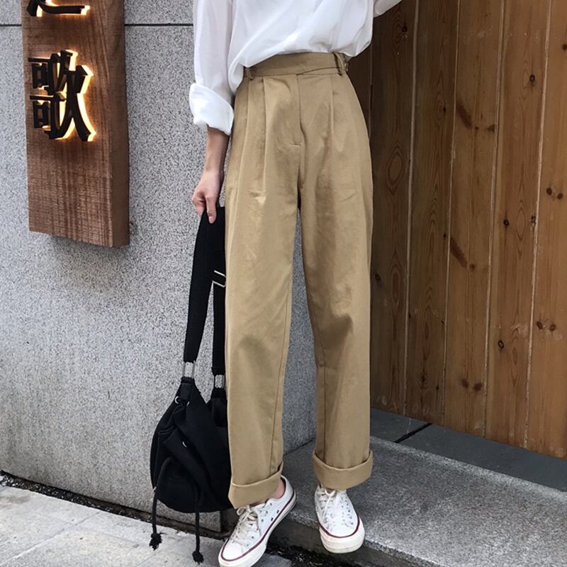 パンツ ルーズスプリングオータムハイウェスト薄手カジュアル 春物 秋物 試着室10284568537