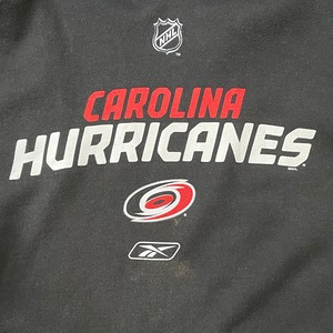 【Reebok】NHL アイスホッケー Carolina Hurricanes ロゴ プルオーバー パーカー L アメリカ古着