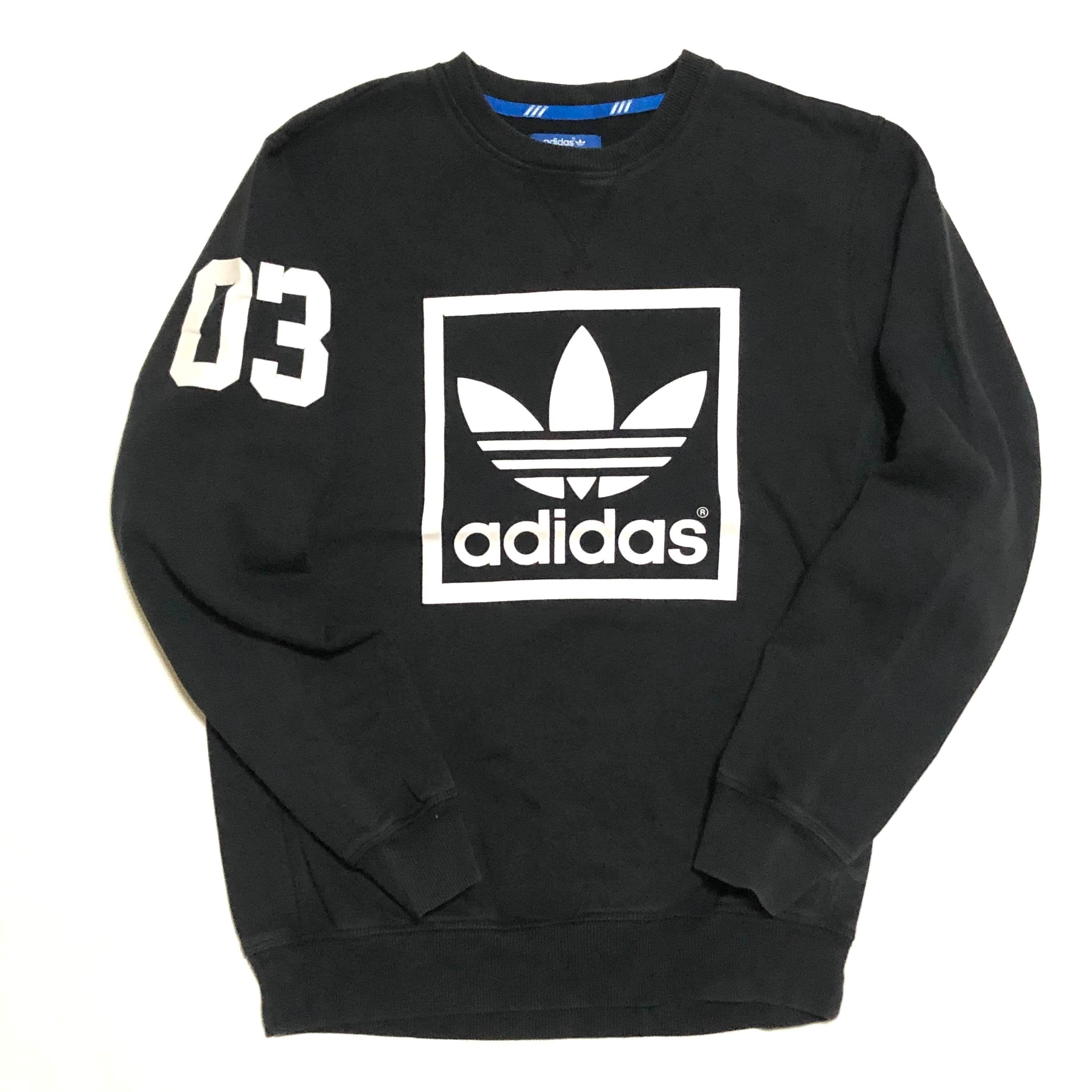 アディダス 前V ビンテージ スウェット adidas SWEAT(黒,M