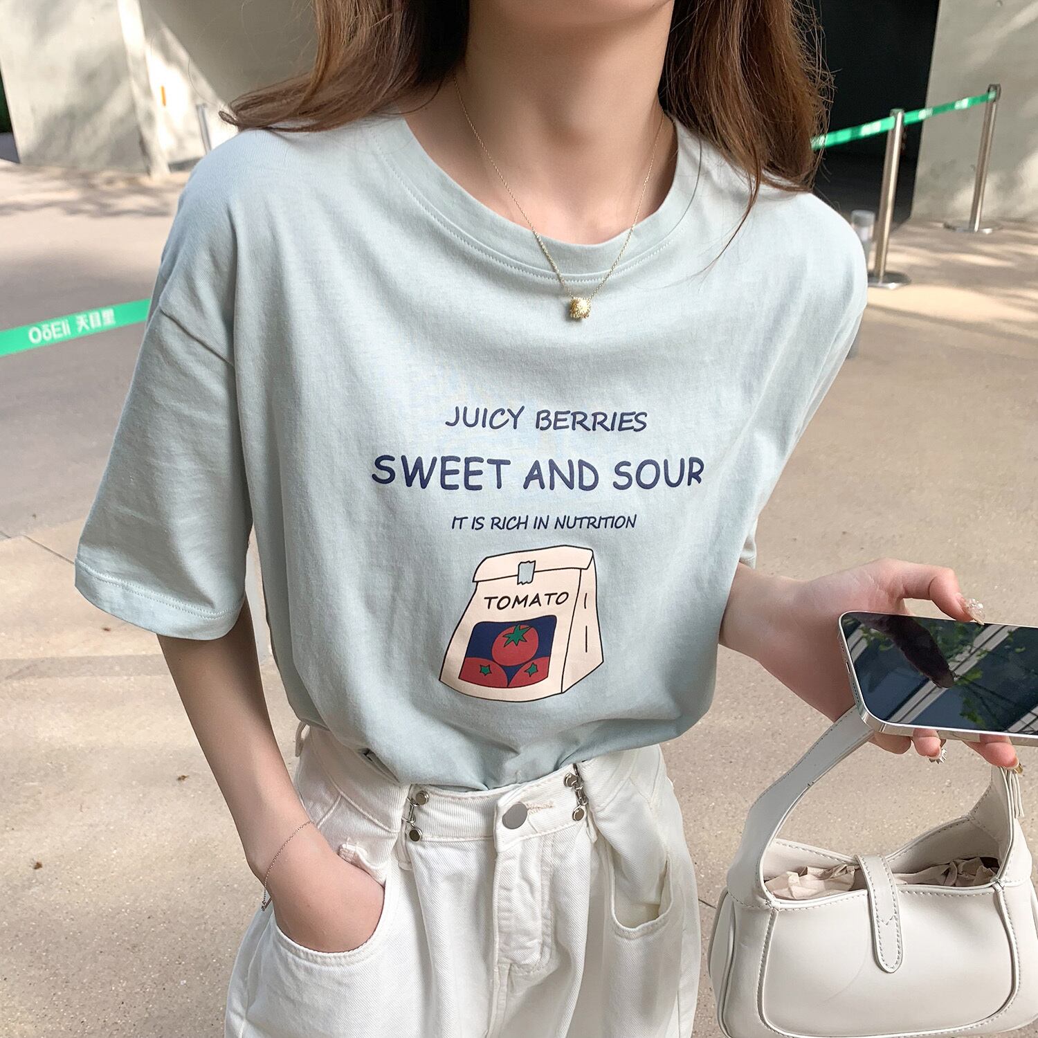 サマープリントTシャツ ルーズレッドトップス 夏物 6Du_Shop_Women35625718616