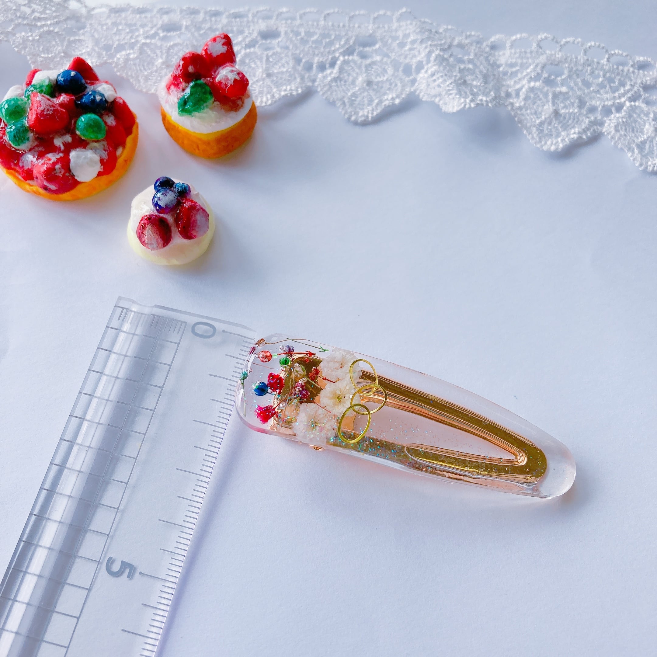 ୨୧⋆*ぷっくらリボンエレガントフラワーレジンヘアゴム୨୧⋆*ブラウン系 ୨୧⋆*ぷっくらリボンエレガントフラワーレジンヘアゴム୨୧