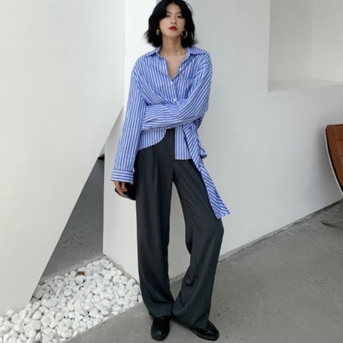 ワイドパンツ レディース ハイウエスト 大きいサイズ タック パンツ ルーズ オフィス お仕事 ロング丈 ワイドパンツ グレー スーツ 秋 デイリー カジュアル 大きいサイズ カジュアルパンツ