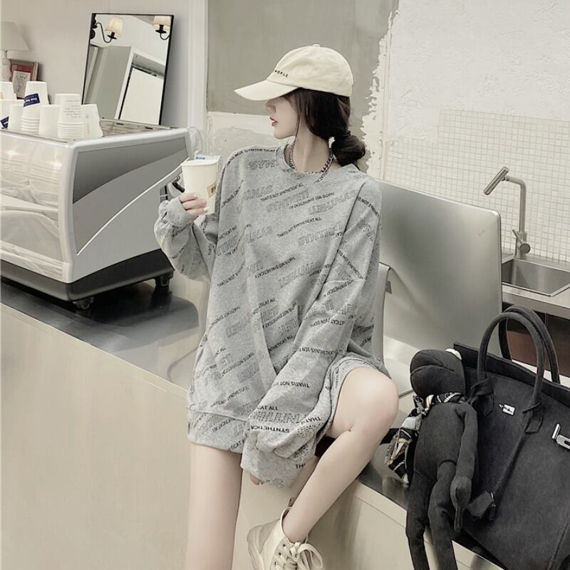 ラウンドネックプルオーバー セーター レディースルーズスタイルオータムトップス ロング 秋物 Oネック ドラファッションホール63142400526