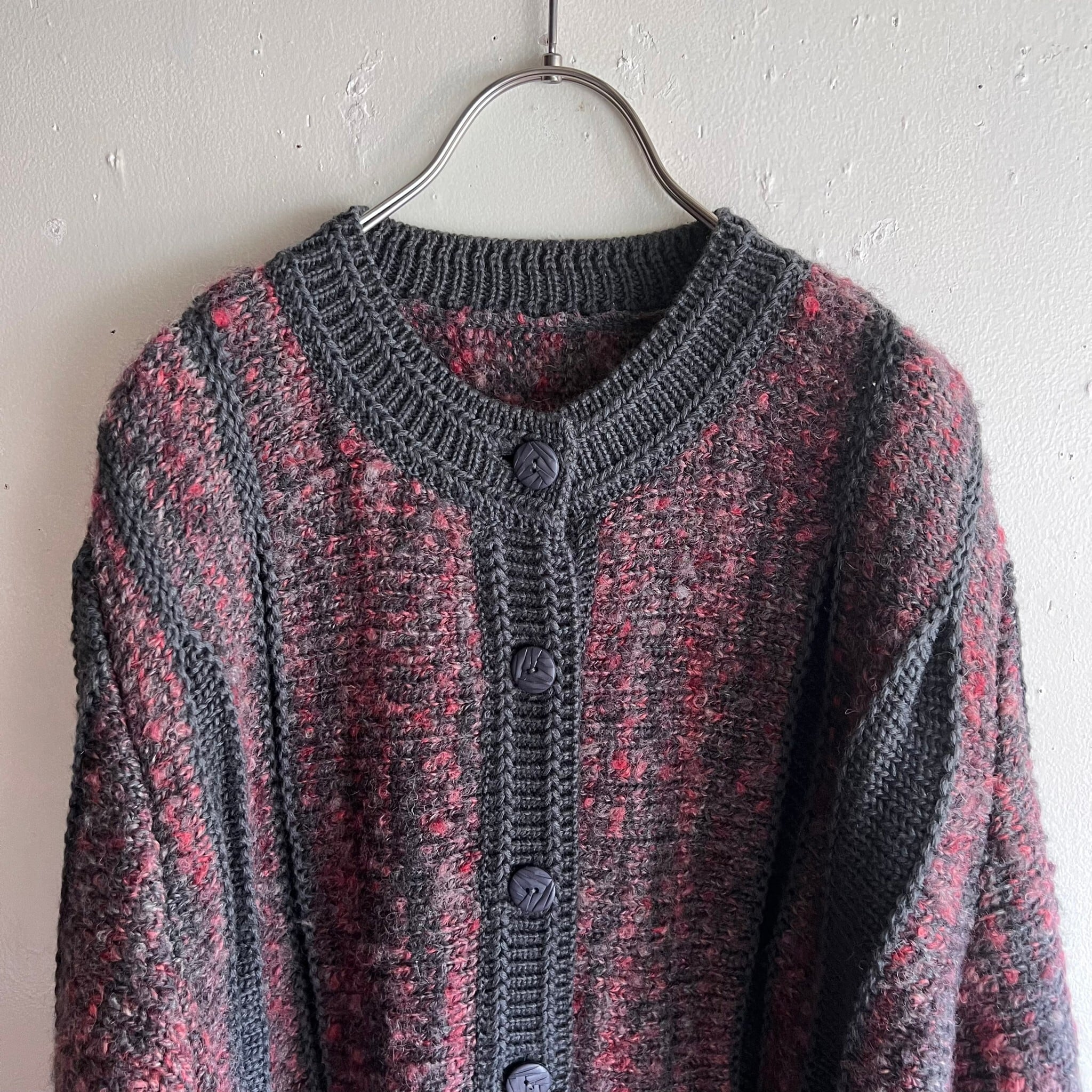 Gray rose knit cardigan