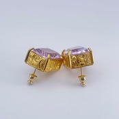Gemstone Earrings -Amethyst / Gold-