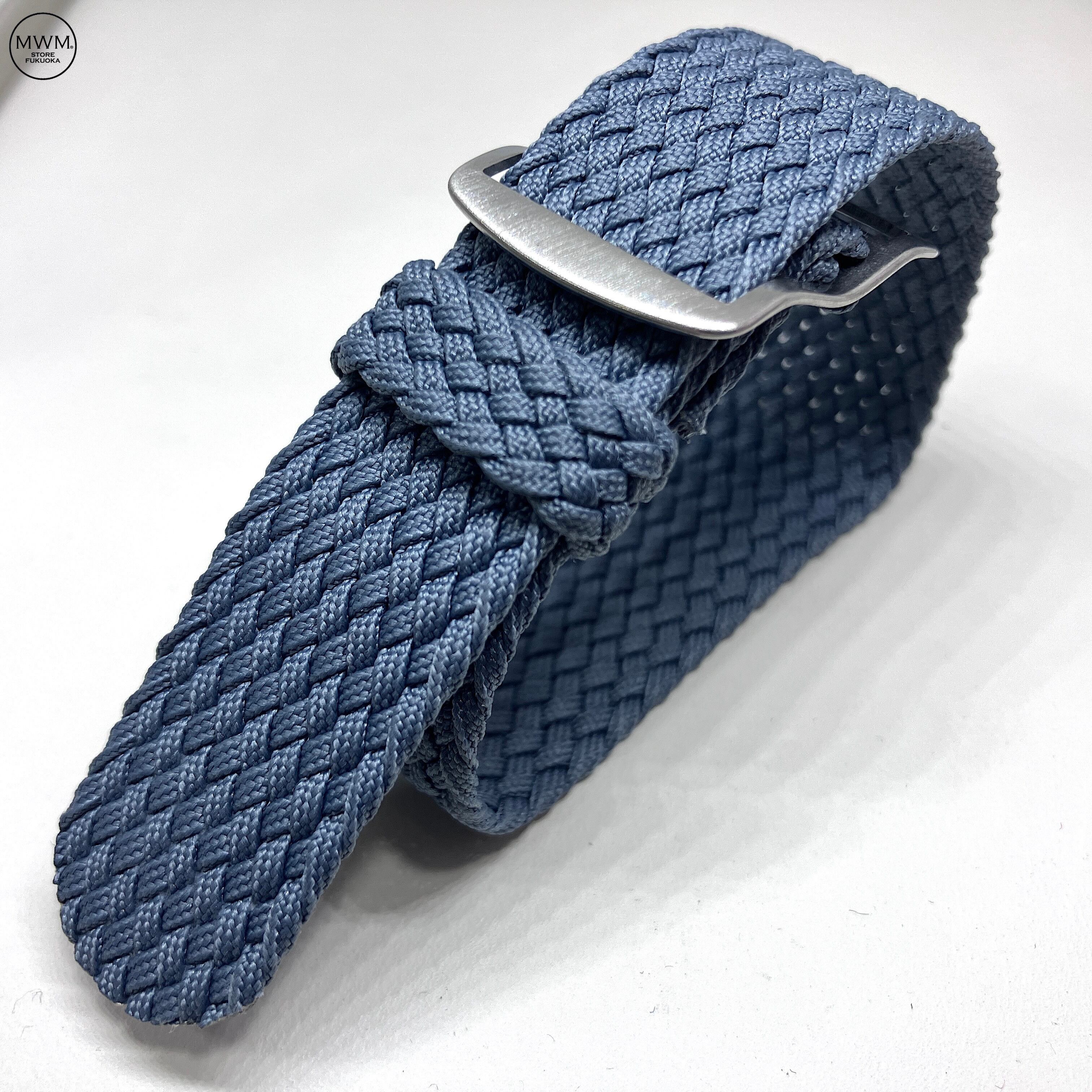 手首とスタイルPerlon Watchストラップ - パープル| 24 mm　並行輸入 Black[黒] Perlon Strap[パーロンストラップ] with Matt Black Buckle