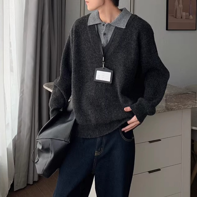 cool and stylish two-piece knit sweater（LMU0200）