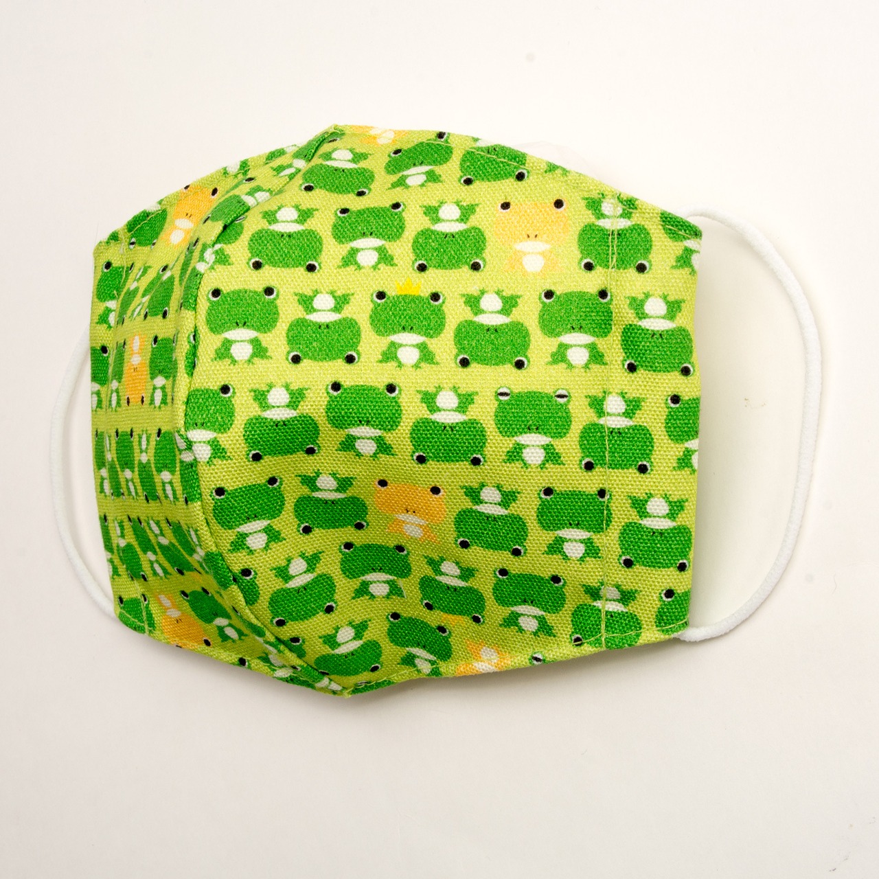 みんなが元気になるマスク 大人用 布マスク 日本製 立体 EM-104G かえる 緑色