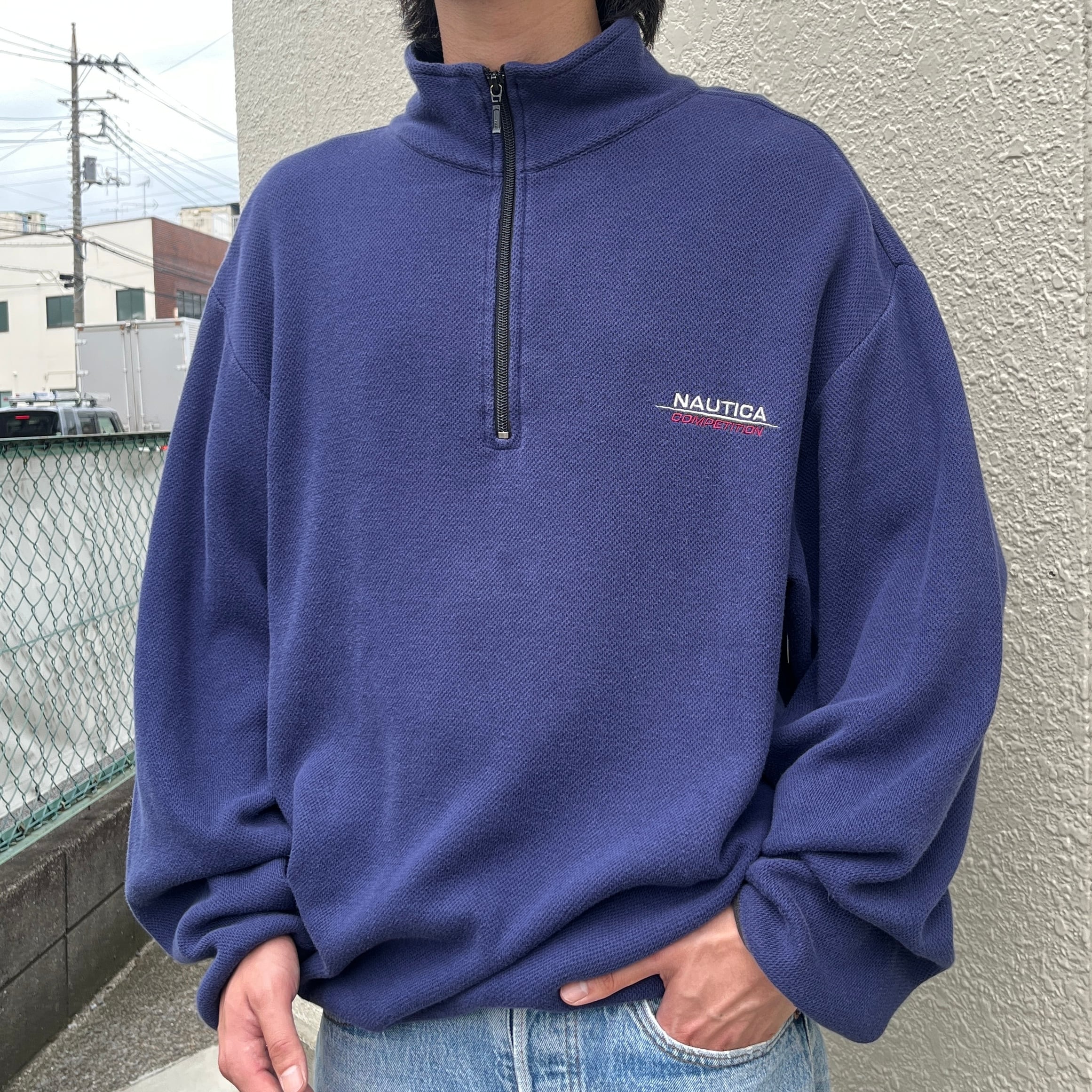 【希少‼︎】ノーティカ USA製 90s 刺繍ロゴ ハーフジップ フリース 美品