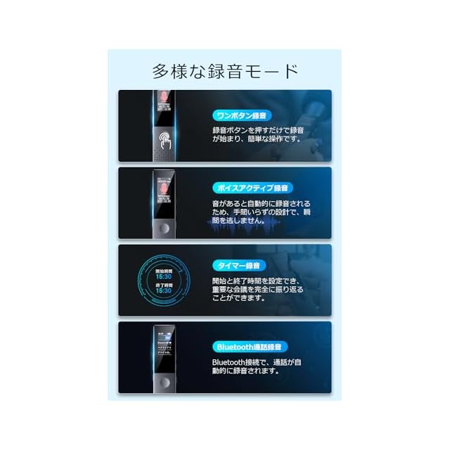 ボイスレコーダー 小型 ICレコーダー 【2025新登場&64GB大容量