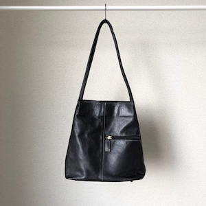 trapezoid leather bag