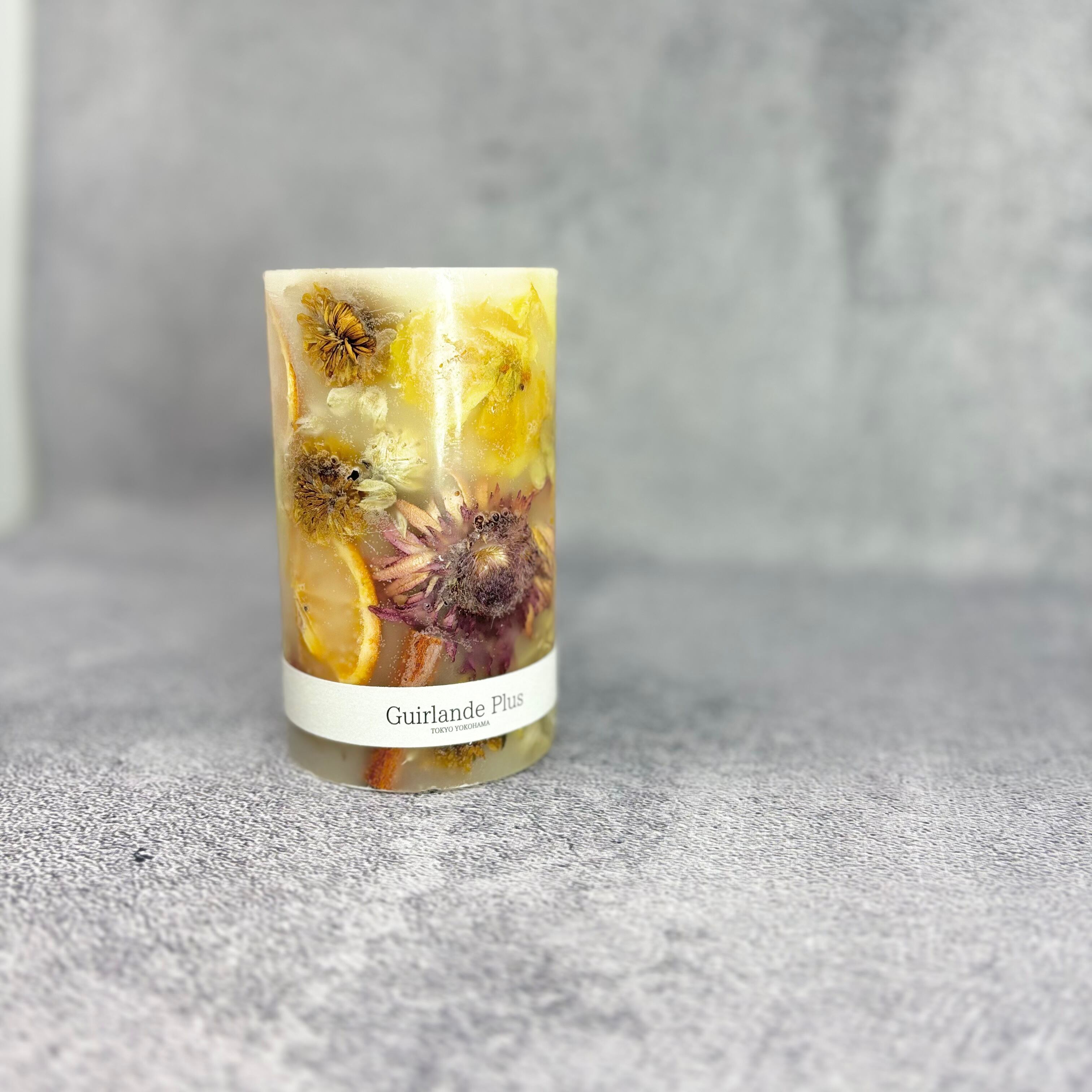 Botanical Candle 01 -Mサイズ- ドライオレンジ&シナモン | Guirlande Plus