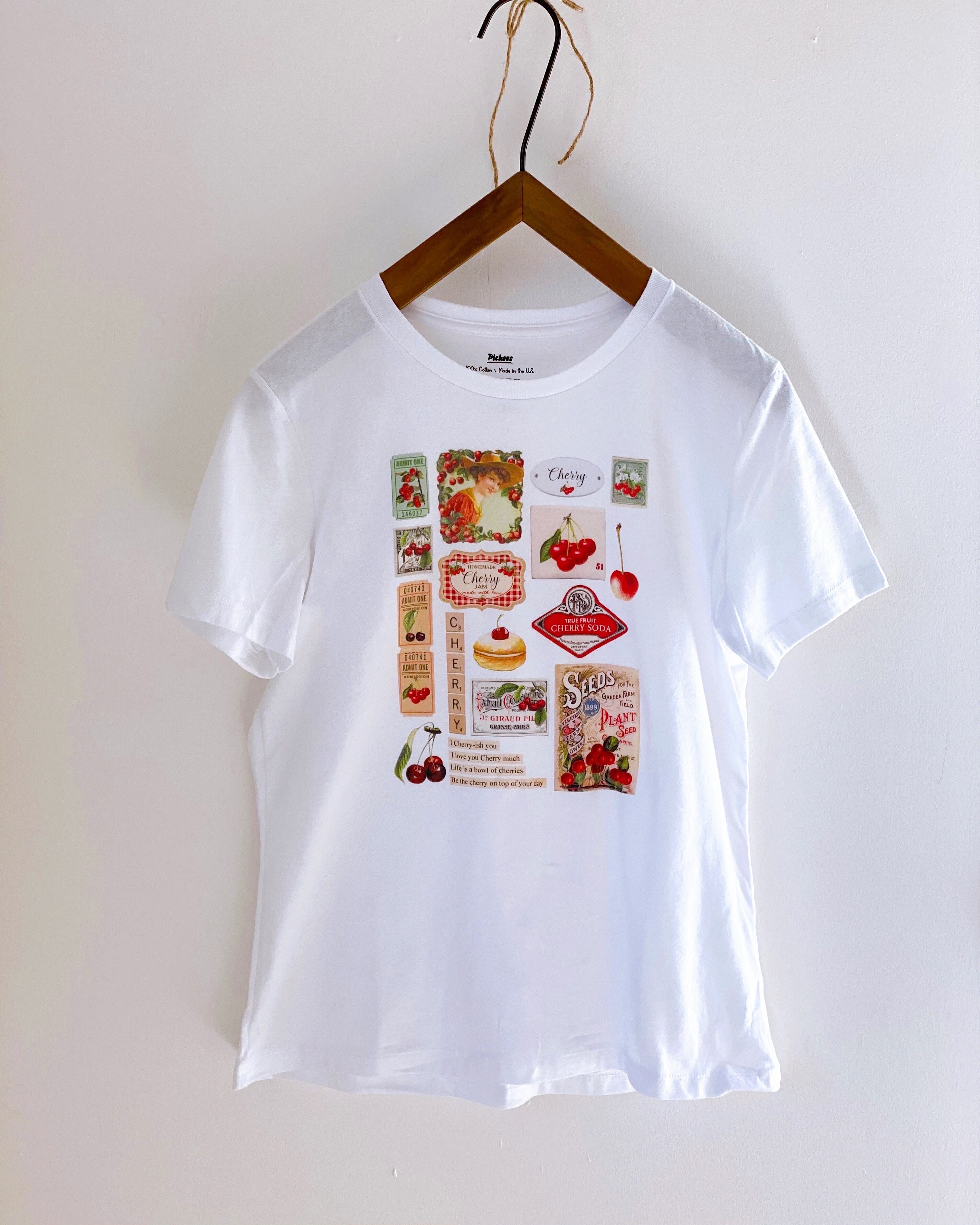 Vintage Cherry Print T-shirt - Ⅱ / ヴィンテージ チェリー プリント Tシャツ | BOUDOIR powered  by BASE