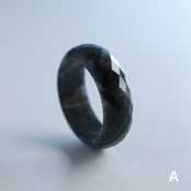 【 12号】ブラックのキラメキがカッコいい！黒翡翠甲丸リング black facetcut ring  A貨翡翠 jd_rg1070