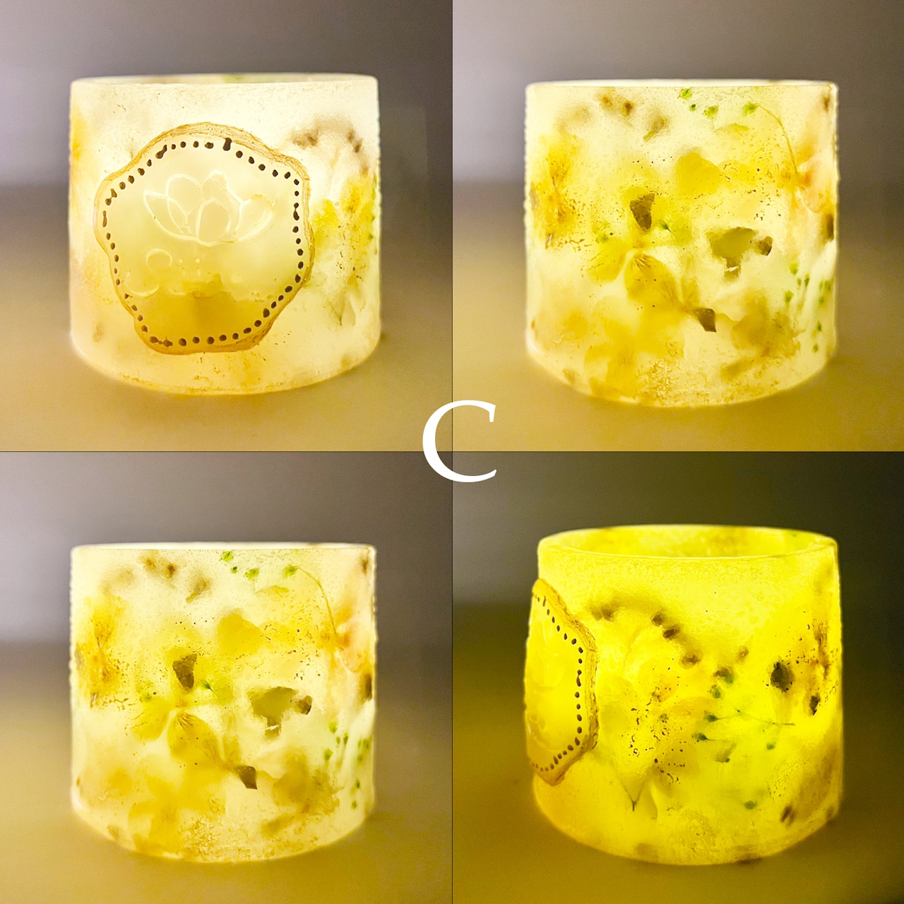 【数量限定】火を使わない LED付き ボタニカルキャンドル ランタン