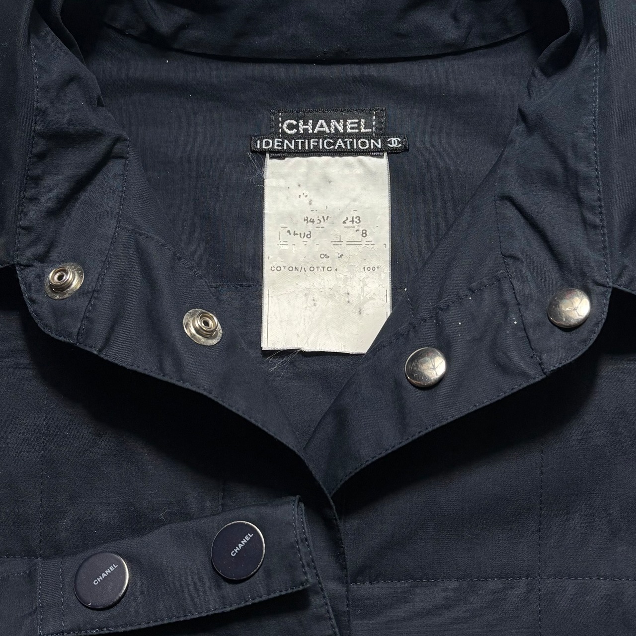 CHANEL IDENTIFICATION black cotton padding shirt
