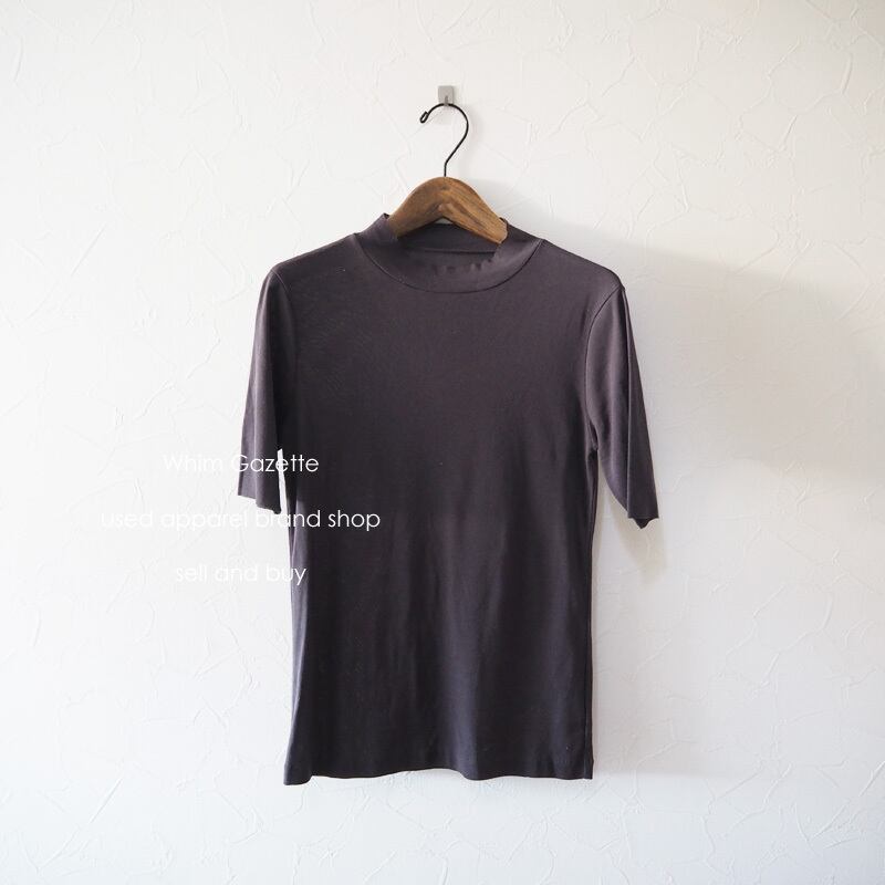 2020/ Whim Gazette (ウィムガゼット) 半袖サマーニット ダークグレー 美品 F