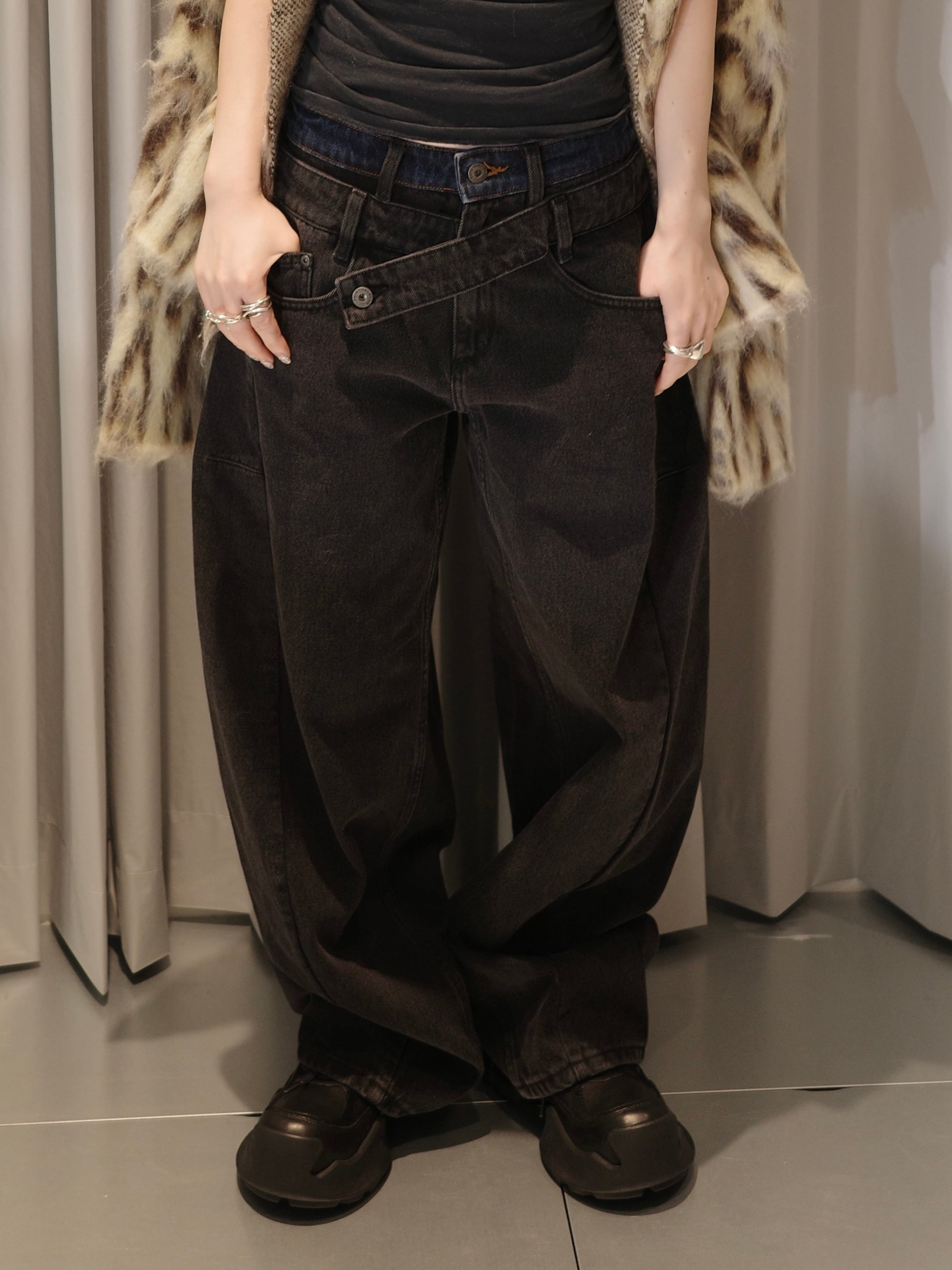 25AW】Feng Chen Wang フェンチェンワン / Double Waist Denim