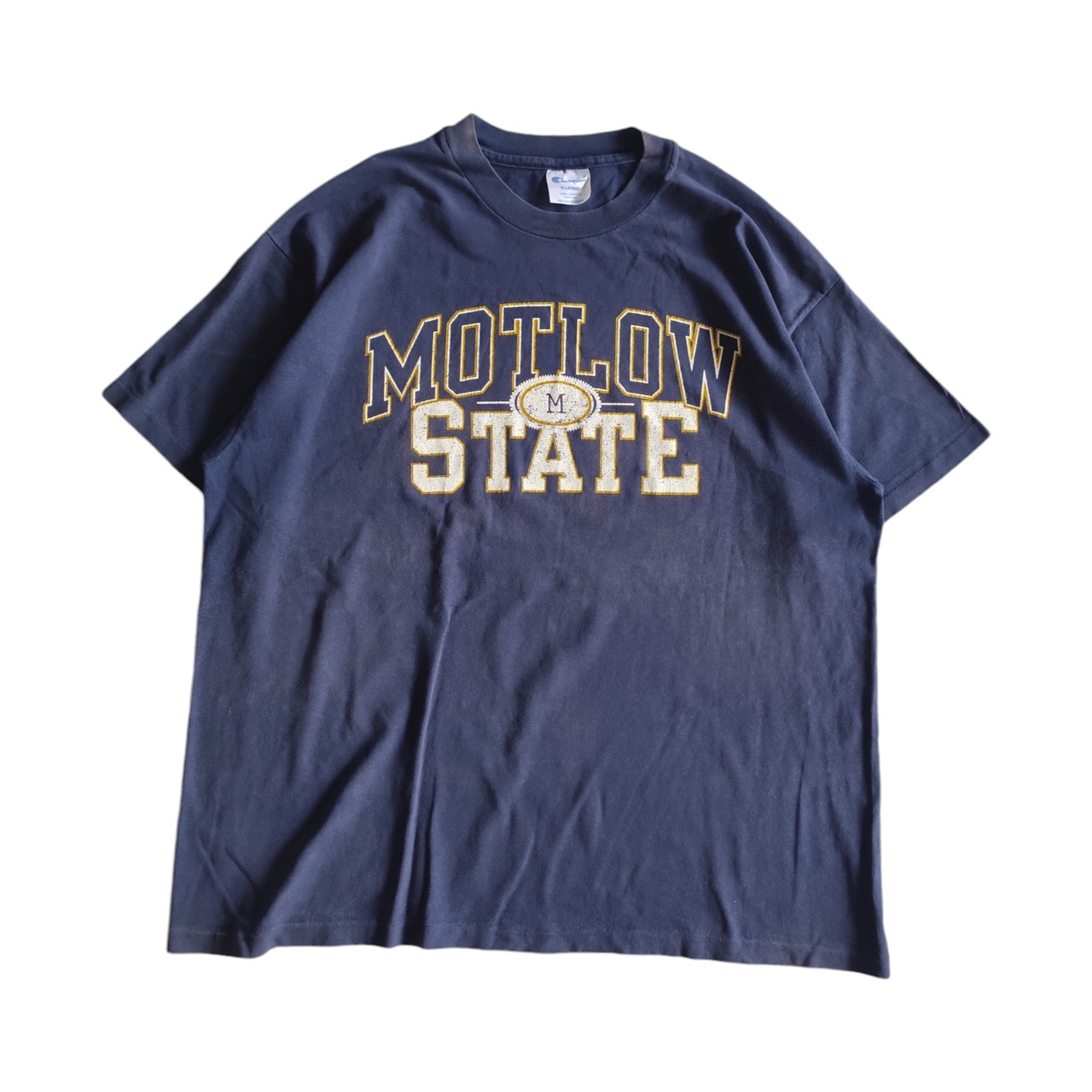 90's vintage Champion　MOTLOWSTATE カレッジロゴ　半袖Tシャツ