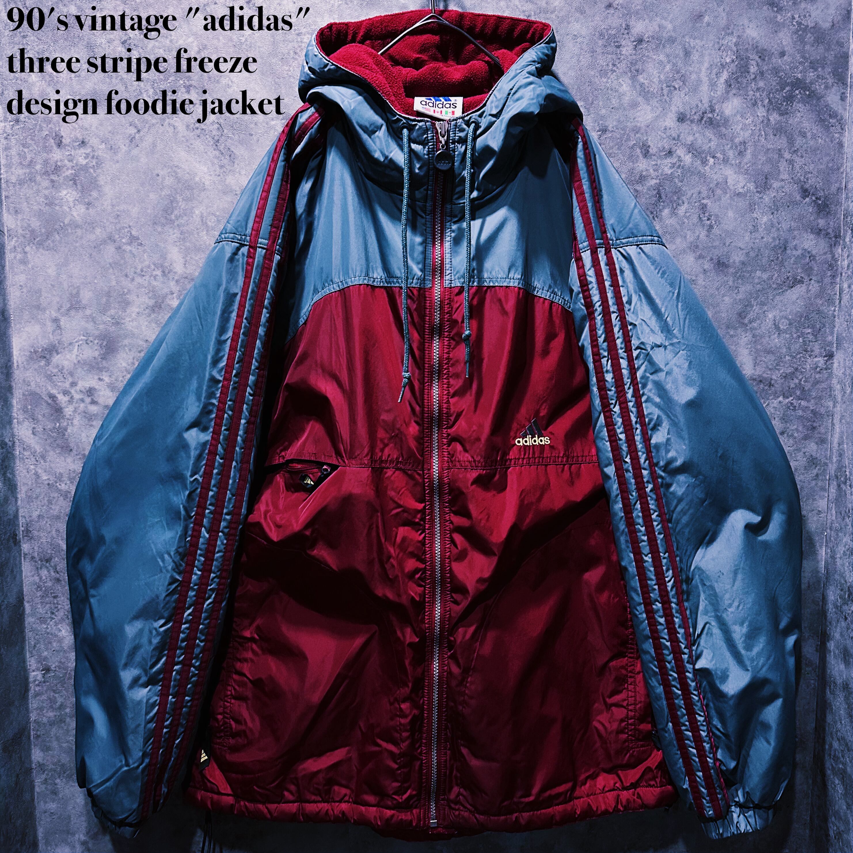 【 doppio】90's vintage "adidas" three stripe freeze design foodie jacket