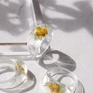 RING || 【通常商品】 ROUND SHAPED CLEAR RING (MIMOSA YELLOW) || 1 RING || CLEAR || FBA040