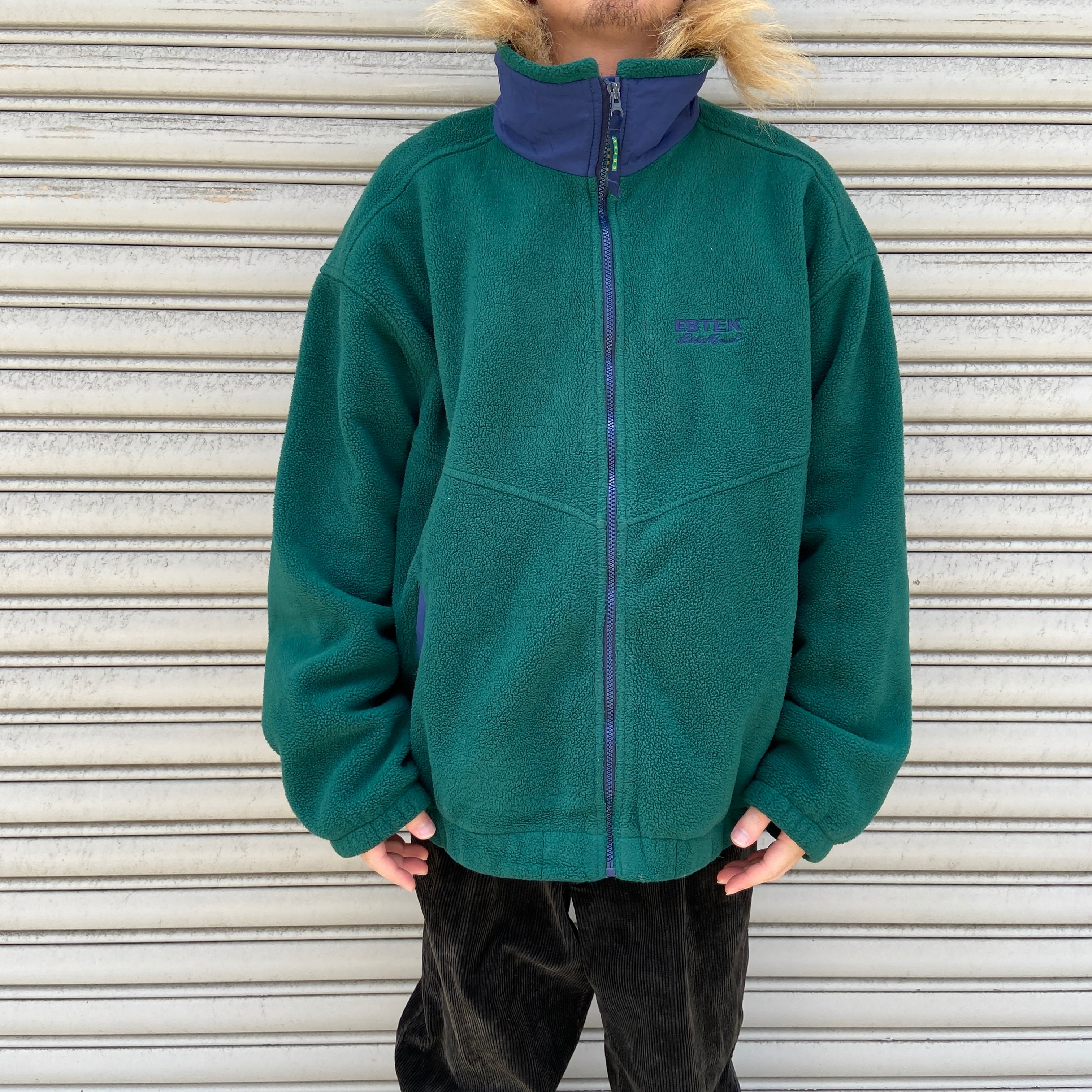 90s EBTEK Eddie bauer フリースジャケット USA 緑 | 古着屋 Uan