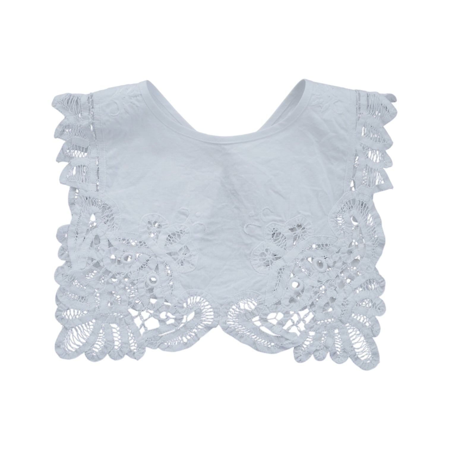 Vintage | White battenburg lace collar