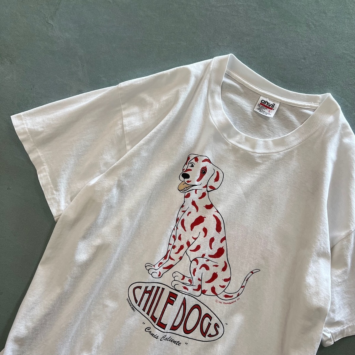 90s USA anvil シングルステッチ 両面プリント CHILE DOGS 