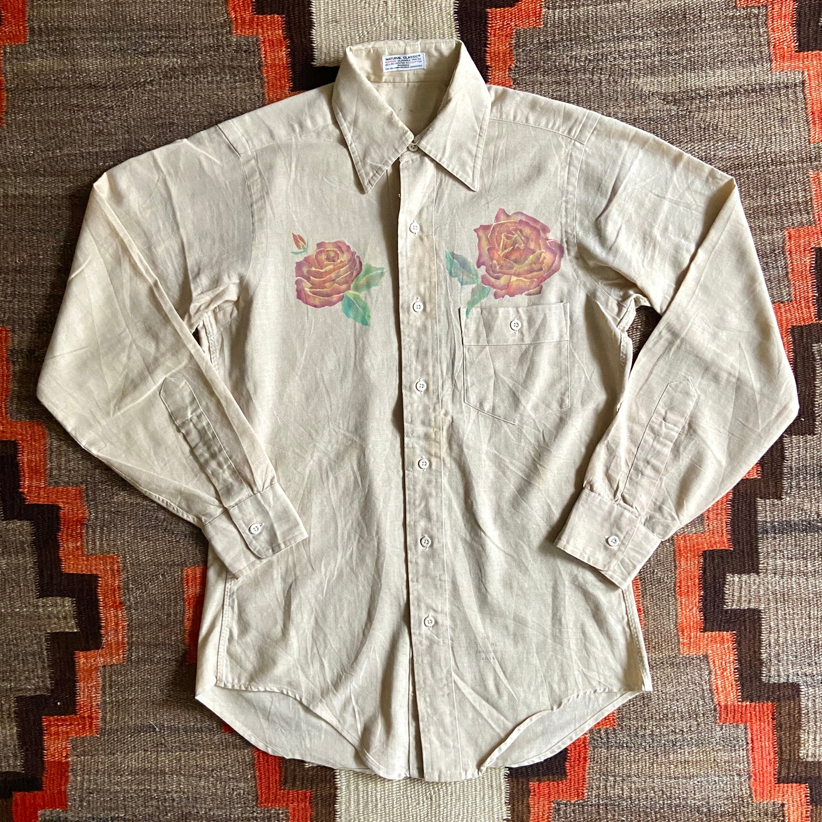 1970s  L/S  Rose Shirt  M位  F918