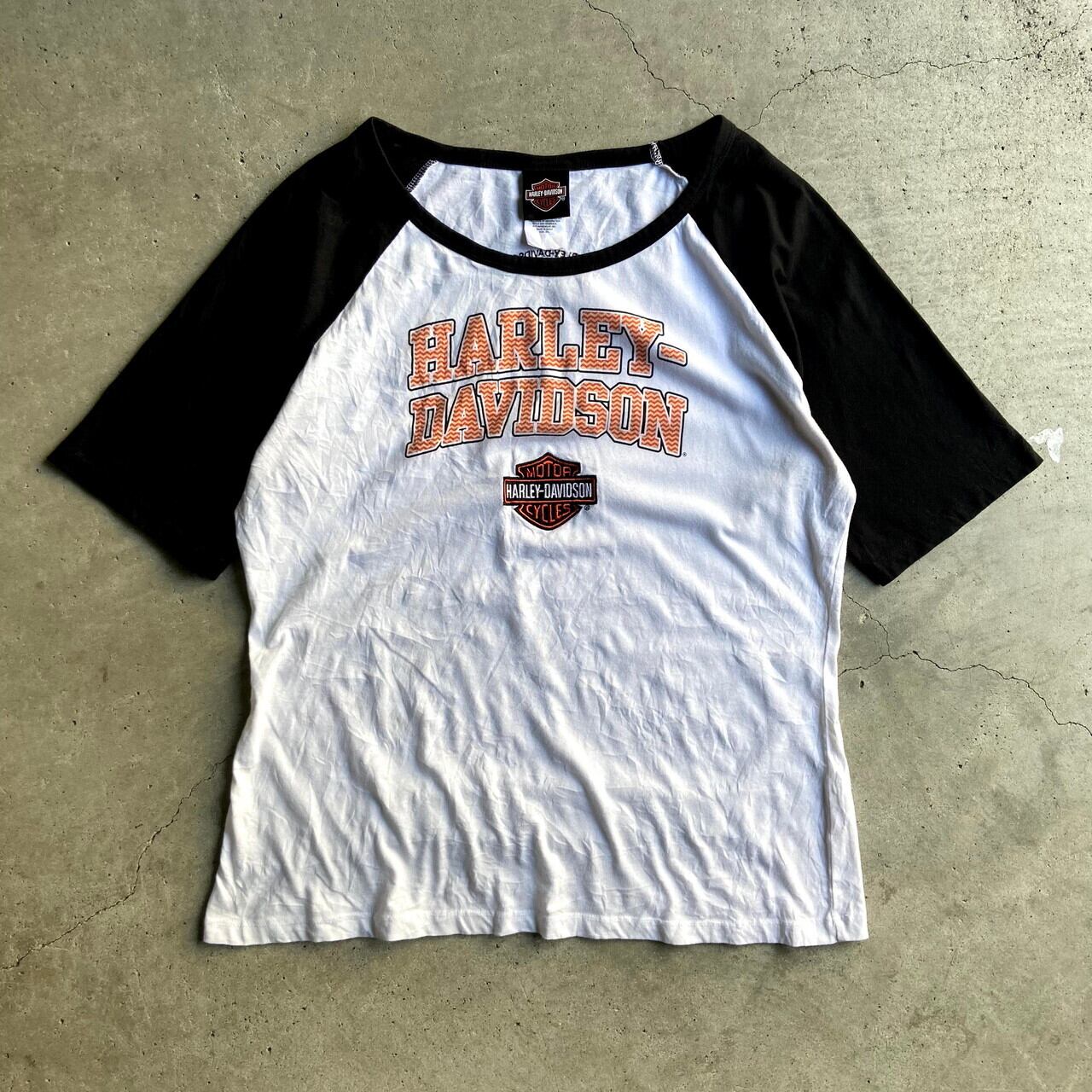 SALE/ HARLEY DAVIDSON ハーレーダビッドソン ブランドネームグラッフィクプリント 半袖Ｔシャツ Y2K ブラック (メンズ L)   O0546