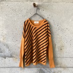 orange black border knit