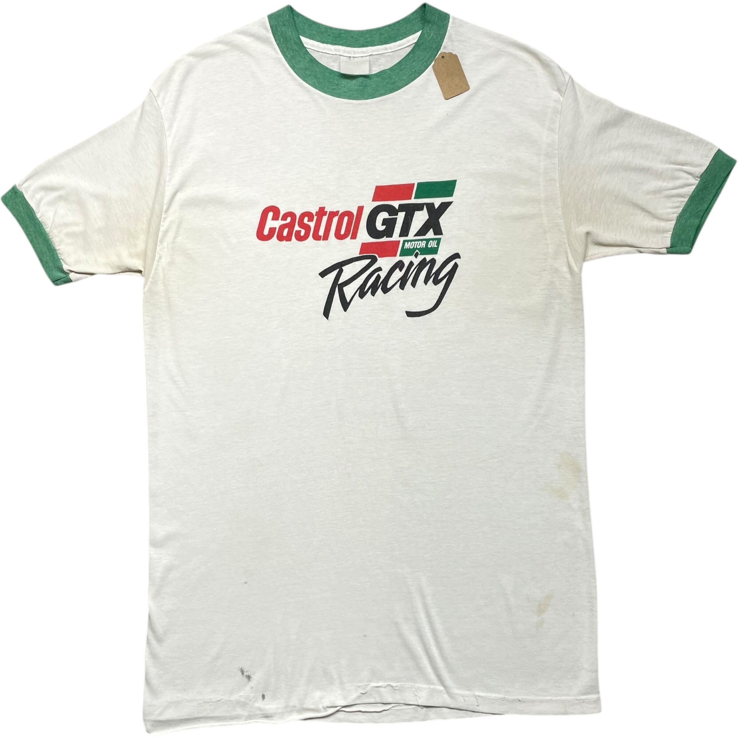 《M》unknown リンガーT Tシャツ レーシングプリント シングルステッチ ホワイト no.6759