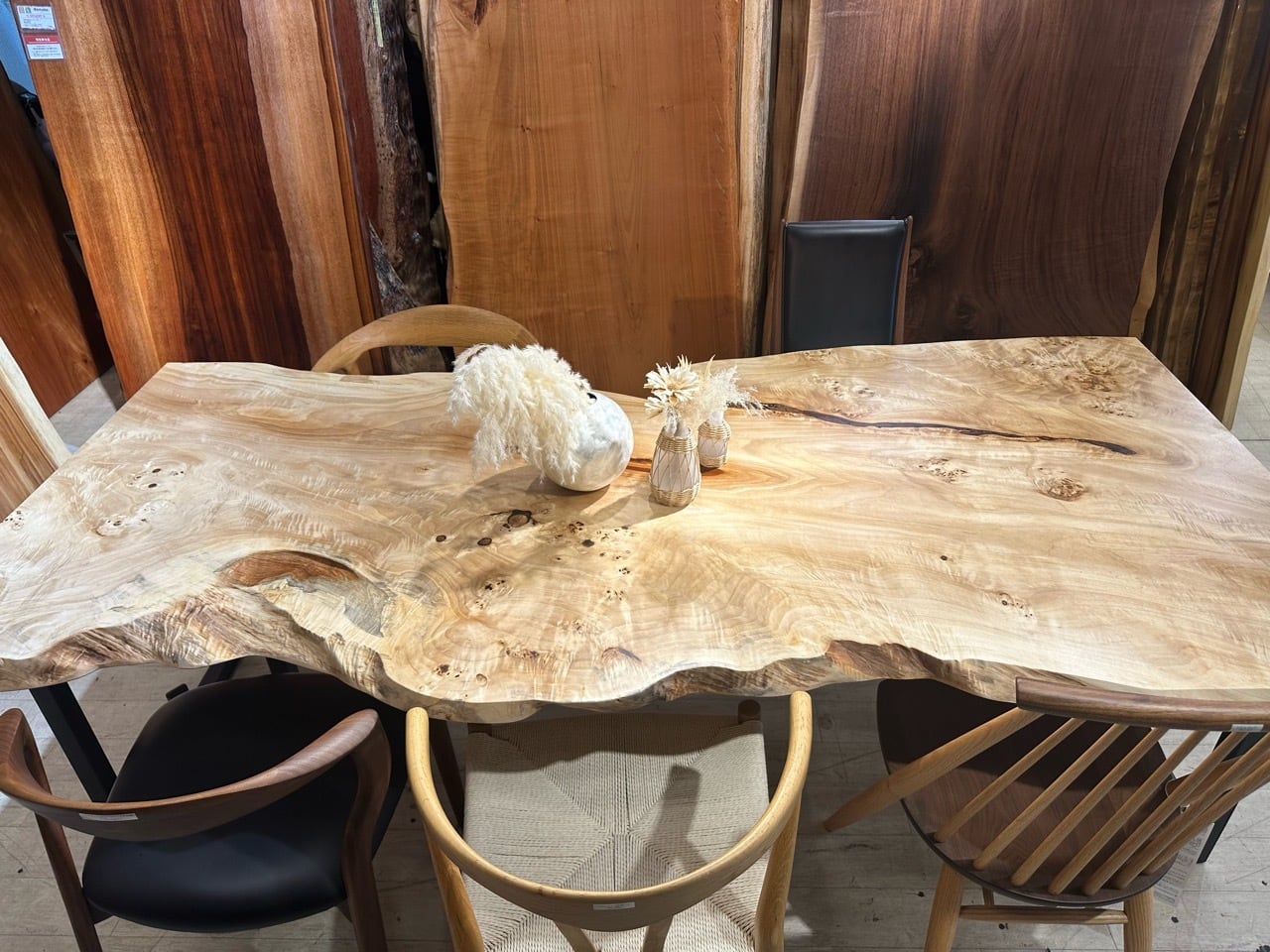 ポプラ_2200×1050-890-940×50_浅草本店_テーブル天板/一枚板 242348