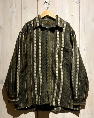 【a.k.a.C.a.k.a vintage】Ethnic Stripe Pattern Loose L/S  Shirt