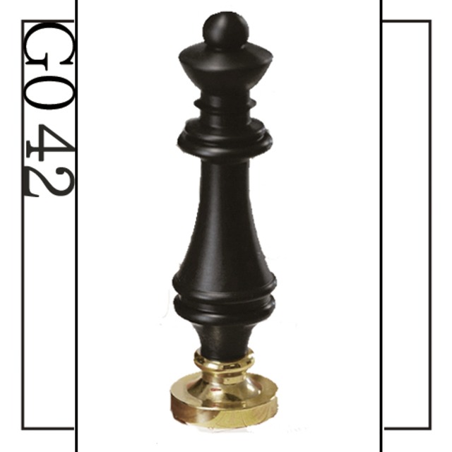 《オーダー品》【シーリンググリップ／封蝋柄】「G042／柄」＜chess.＞取っ手、ハンドル、黒、ブラック、木製、チェス型
